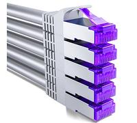 deleyCON 5x 1m CAT7 Câble Réseau - 10 Gigabit - RJ45 Câble Patch Ethernet (Cuivre, Blindage SFTP PiMF) - LAN DSL Switch Modem Routeur Panneau Patch CAT7 CAT6 CAT5 - Gris