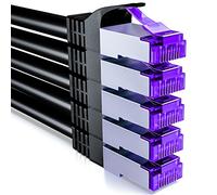 deleyCON 5x 2m CAT7 Câble Réseau - 10 Gigabit - RJ45 Câble de Raccordement Câble Ethernet (Cuivre, SFTP PiMF Blindage) LAN DSL Modem Routeur Panneau de Brassage CAT7 CAT6 CAT5 - Noir