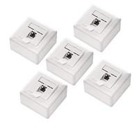deleyCON 5x CAT6a Universel Prise Réseau - 1x Port RJ45 - Blindé - Surface ou Affleurant - 10 Gigabit Ethernet Réseau - EIA/TIA 568B - Blanc