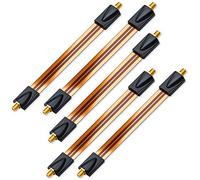 deleyCON 5x Passe-câble pour Câble Satellite - Longueur Totale 26cm Dont 17cm Flexible - pour Fenêtres et Portes - Plaqué Or, Ultra-plat, Blindé, avec Pastilles Adhésives - Cuivre