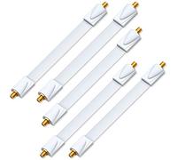 deleyCON 5x Passe-câble pour Câble Satellite - Longueur Totale 26cm Dont 17cm Flexible - pour Fenêtres et Portes - Plaqué Or, Ultra-plat, Blindé, avec Pastilles Adhésives - Blanc