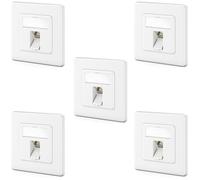 DeleyCON 5x Set Keystone + Boîtier Réseau CAT8 2000 MHz 40 Gbit/s Encastrable avec Module RJ45 Blindage STP Métallique