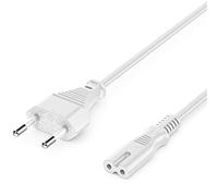 deleyCON 6m Câble D’Alimentation Secteur Prise Type C Euro vers Connecteur C7 Euro - Câble électrique pour TV Blu-Ray Appareils Ménagers Blocs D’Alimentation - Blanc