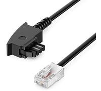 deleyCON 6m Câble de Routeur TAE-F Sur RJ45 (8P2C) Câbles de Raccordement Compatible avec DSL ADSL VDSL Fritzbox Internet Toupie vers la Prise Téléphonique TAE Noir