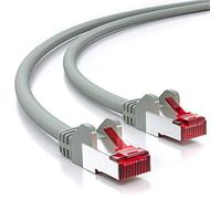 deleyCON 7,5m Câble Réseau Cat6-1 000 Mbit/s (Cuivre, S/FTP, sans Halogène) RJ45 Gigabit Câble Patch Ethernet LAN - pour DSL, Internet, Wi-Fi, Switch, Routeur, Modem, Panneau de Brassage - Gris