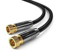 deleyCON 7,5m SAT Câble D'Antenne Câble Satellite HD Coaxial pour DVB-S/S2-4K Ultra HD 1080p Full HD HDTV - 2x Connecteur F Bouchon en Métal Plaqué Or - Noir