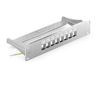 deleyCON 8 Port Panneau Patch Modulaire pour Keystone Modules 1 HE 10" Rack Montage Compatible CAT5 CAT6 CAT7 CAT8 LAN Réseau Câble Installation Noir