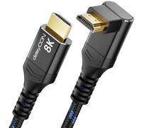 deleyCON 8K Câble HDMI 2.1 0,5m Coudé (Angle 270°) pour TV, Moniteur, PS4, PS5, Barre de Son Dolby Atmos EARC, HDR10+ - 48 Gbps Ultra High Speed - 10K/8K@60 Hz, 4K@120/144 Hz, 2K@240 Hz