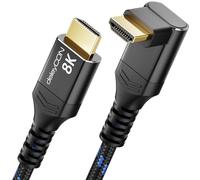 deleyCON 8K Câble HDMI 2.1 3,0m (Angle 90°) pour TV, Moniteur, PS4, PS5, Barre de Son Dolby Atmos EARC, HDR10+ - 48 Gbps Ultra High Speed - 10K/8K@60 Hz, 4K@120/144 Hz, 2K@240 Hz