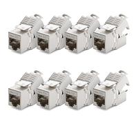 deleyCON 8X Module Keystone Cat 7 Optimal pour Câbles CAT7/CAT6/CAT6a - Compatible avec Câbles D’Installation, de Raccordement et Réseau - Blindage STP - Port RJ45-1000 MHz, 10 Gbit/s - (LSA)