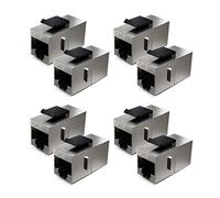 deleyCON 8x Modules Keystone Cat6a - Coupleur pour Cordons 10 Gbit/s, Blindé - 2x Prise RJ45 - pour Panneau de Brassage/Support Keystone - Extension