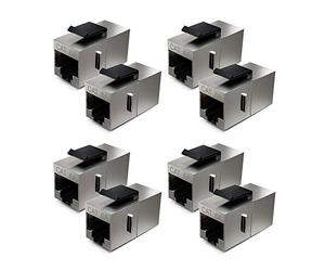 deleyCON 8x Modules Keystone Cat6a - Coupleur pour Cordons 10 Gbit/s, Blindé - 2x Prise RJ45 - pour Panneau de Brassage/Support Keystone - Extension