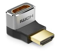 deleyCON Adaptateur HDMI Connecteur de Couplage Angle 270° 8K@60Hz / 4K@120Hz UHD Aluminium HDMI 2.1 Arc HDR10+ Dolby Vision VRR ALLM 48Gbps 270° Coudé Gris Noir