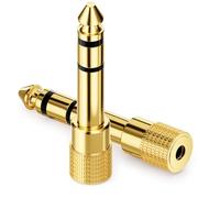 deleyCON Adaptateur Jack [2 Pièces] 6,35mm vers 3,5mm - Coupleur Audio Stéréo Adaptateur Jack - pour Casque Guitare Hi-FI Récepteur Amplificateur Home Cinéma Table de Mixage Clavier TRS