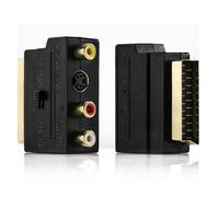 deleyCON Adaptateur Péritel vers 3x RCA IN OUT + Adaptateur S-Vidéo S-VHS AV Audio Vidéo