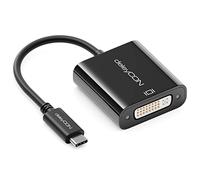 deleyCON Adaptateur USB C vers DVI Convertisseur - 1080p Full HD - USB C Mâle vers DVI Femelle - PC Laptop Smartphone vers TV Monitor Beamer - Noir