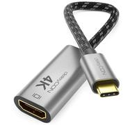 deleyCON Adaptateur USB-C vers HDMI 4K Aluminium (4K@60Hz Écran/TV/Projecteur) Thunderbolt 3/4, iPhone 17 16 15 Pro Max Air, MacBook, iPad Pro/Air, Galaxy S25 S24 S23, Portable, Tablette