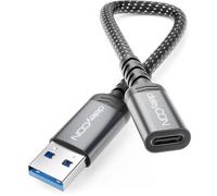 deleyCON Adaptateur USB-C vers USB-A 10 Gbps - Prise USB-C vers Fiche USB-A - Câble pour iPhone 17/16/15, iPad, Galaxy S25/S24/S23, A56, A16, Ordinateur Portable, SSD, HDD, Notebook, CarPlay, etc.