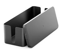 deleyCON Boîtier de Gestion des Câbles - 40,5cm x 15,3cm x 13cm - Plastique Robuste - 2 Guides Latéraux - Protection et Sécurité - Noir