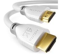 deleyCON Câble HDMI 5m 4K@60Hz 2K@165Hz avec ARC Ethernet UHD HDR 3D 18Gbps Câble HDMI pour Barre de Son Téléviseur Blu-Ray Beamer Ordinateur Portable TV PS4 PS5 Console PC Moniteur - Blanc Gris