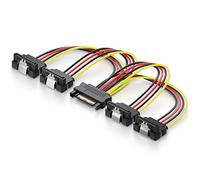 deleyCON Câble SATA (données et alimentation) Strom - 4 Fach Y-Adapter SATA Strom Winkel