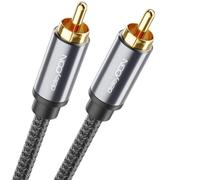 deleyCON Câble Subwoofer 3,0m - Câble Coaxial RCA Cinch - pour Subwoofers, Récepteurs AV, Amplificateurs Hi-Fi, Systèmes Hi-Fi, Barres de son, haut-Parleurs Actifs - Nylon noir