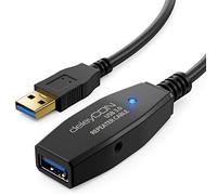 deleyCON Câble USB 3.0 actif de 10 m - Rallonge active avec 2 amplificateurs de signal - Câble répéteur USB 3.0 - Rallonge pour PC, ordinateur, imprimante, scanner