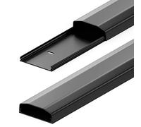 deleyCON Conduit de Câble Goulotte de Distribution Universal Câblage Facile de Câbles et Fils PVC de Grande Qualité Longueur 50cm Largeur 6cm Hauteur 2cm - Noir