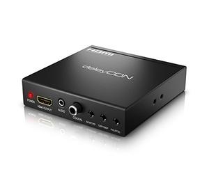 deleyCON Convertisseur Audio avec Extracteur - Entrées : SCART + HDMI - Sorties : Coaxial + Jack 3,5mm + HDMI - Noir