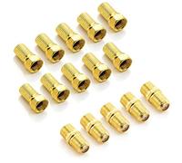 deleyCON F-Connecteur Set avec Connecteur 5X & 10x Connecteur F Joint en Caoutchouc de 7mm Mère Large Coaxial Câble D'antenne pour Assis Câble BK Aménagements