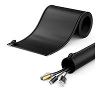 deleyCON Faisceau de Câbles de 1,5m avec Fermeture à Glissière 40mm de Diamètre Gestion des Câbles Gaine de Câble Protection de Câble Gaine de Câble en Nylon Robuste Maison Lieu de Travail Bureau Noir
