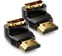 deleyCON HDMI Adaptateur d'angle 270° HDMI 2 Pièces en Set - HDMI Type A Femelle et Mâle - 4K Ultra HD UHD 3D Full HD 1080p HDR Arc Highspeed avec Ethernet