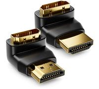 deleyCON HDMI Adaptateur d'angle 90° & 270° en Kit - 1x 90° + 1x 270° - HDMI Type A Femelle et Mâle - 4K Ultra HD UHD 3D Full HD 1080p HDR Arc Haute Vitesse avec Ethernet