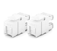 deleyCON Module Keystone Jack RJ45 CAT6 (Lot de 2 Pièces) pour Câble LAN - 1 Gbit/s - T568A/T568B, AWG 23-26 UTP - Plastique - pour Panneau de Brassage, Prise Réseau - Blanc
