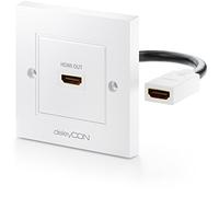 deleyCON Port Mural HDMI Prise 1x Port HDMI Montage Encastrable 3D FULL HD HDTV 4K 2160p - Blanc