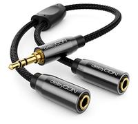 DeleyCON Prise Audio Jack millimètre Y Séparateur Câble - AUX 3,5mm sur 2x 3,5mm Manteau en Nylon Stéréo Y-Adaptateur Câble