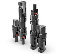 deleyCON PV4 Solaire 2-Fois Y Connector Pair 1500V Masculin/Féminin T-Type IP67 Waterproof (Connecteur Solaire Photovoltaïque) Distributeur, Splitter, PV Coupleur, Connecteur Solaire, Panneau Solaire