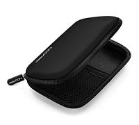 deleyCON Sac de Disque Dur HDD Case Boîtier de Disque Dur - pour Les Disques Durs 2,5" Pouces et SSD - Robuste & Antichoc - 2 Compartiments Intérieurs avec des Poches en Filet - Noir