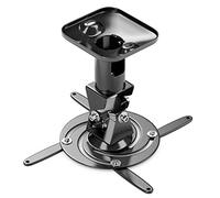 deleyCON Support de Plafond pour Projecteur Universel Beamer +-25° - Pivotant à 360° - Jusqu'à 15 Kg - Distance de Plafond 215mm - Gestion des Câbles - Noir