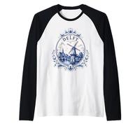 Delft Holland Windmill Blue Tile Art Dutch Canal Porcelain Manche Raglan