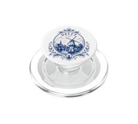 Delft Holland Windmill Blue Tile Art Dutch Canal Porcelain PopSockets PopGrip pour MagSafe