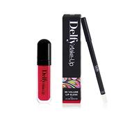 Delfy 3D Volume Lip Gloss with Perfector, Red Rose