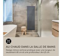 Delgado 180 x 60 radiateur sèche-serviettes tubulaire 1065 W eau chaude 1/2