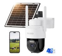Delgeo caméra de surveillance 4G en plein air - batterie 8000mAh, détection IA, vision nocturne couleur 1080P O-KAM Pro APP