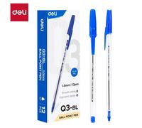 Deli 12 Pièces/Boîte Stylo À Bille Bureau École Stylos Gel Écriture Lisse Papeterie Fournitures Primaires 1.0mm 0.7mm Noir Bleu Rouge