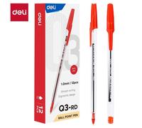 Deli 12 Pièces/Boîte Stylo À Bille Bureau École Stylos Gel Écriture Lisse Papeterie Fournitures Primaires 1.0mm 0.7mm Noir Bleu Rouge