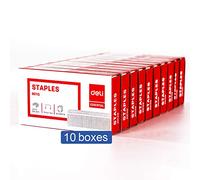 Deli 5 000 agrafes, compatible avec les agrafeuses Deli 60 feuilles, longueur de jambe de 9,5 mm, capacité de 70 feuilles, 23/10, design à pointe biseautée tranchante sans bourrage, 10 boîtes de 500