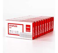 Deli 5 000 agrafes, compatibles avec les agrafeuses Deli de 40 et 60 feuilles, longueur de jambe de 5/16 po, capacité de 50 feuilles, 24/8, design à pointe biseautée tranchante sans bourrage, 10