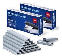 Deli Agrafes, 10 000 agrafes, agrafes standard pour agrafeuses de bureau, longueur 6,35 mm, 210/bande, 2 boîtes de 5000 pièces
