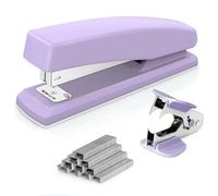 Deli Agrafeuse de bureau, agrafeuse de bureau, capacité de 25 feuilles, comprend 1 000 agrafes et un extracteur d'agrafes, violet